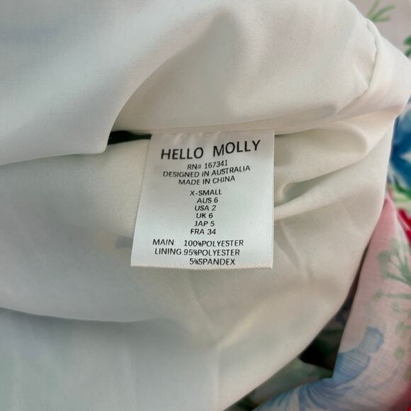 Hello Molly Where Wildflowers Bloom Red Green Floral One Shoulder Maxi Dress XS - Picture 9 of 9